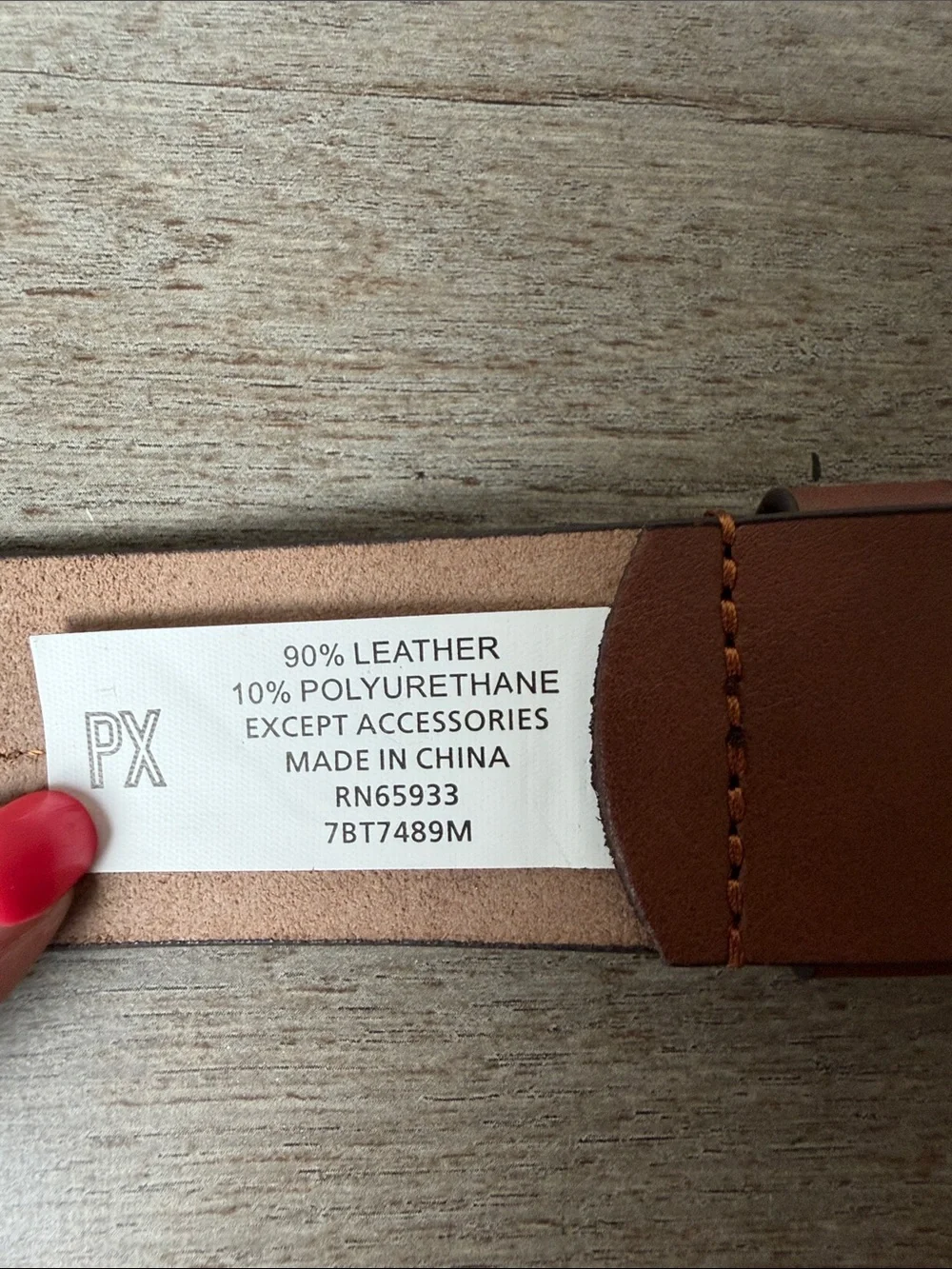 PX Leather Men's Belt in Chestnut Brown